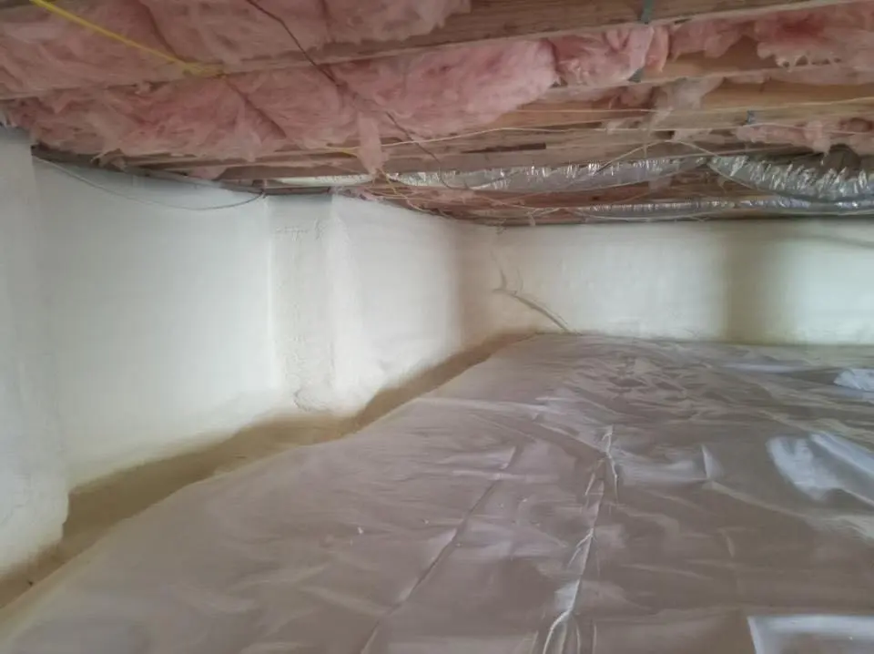 Crawl space encapsulation with closed-cell spray foam for Metal Roof Coating in Rockwood